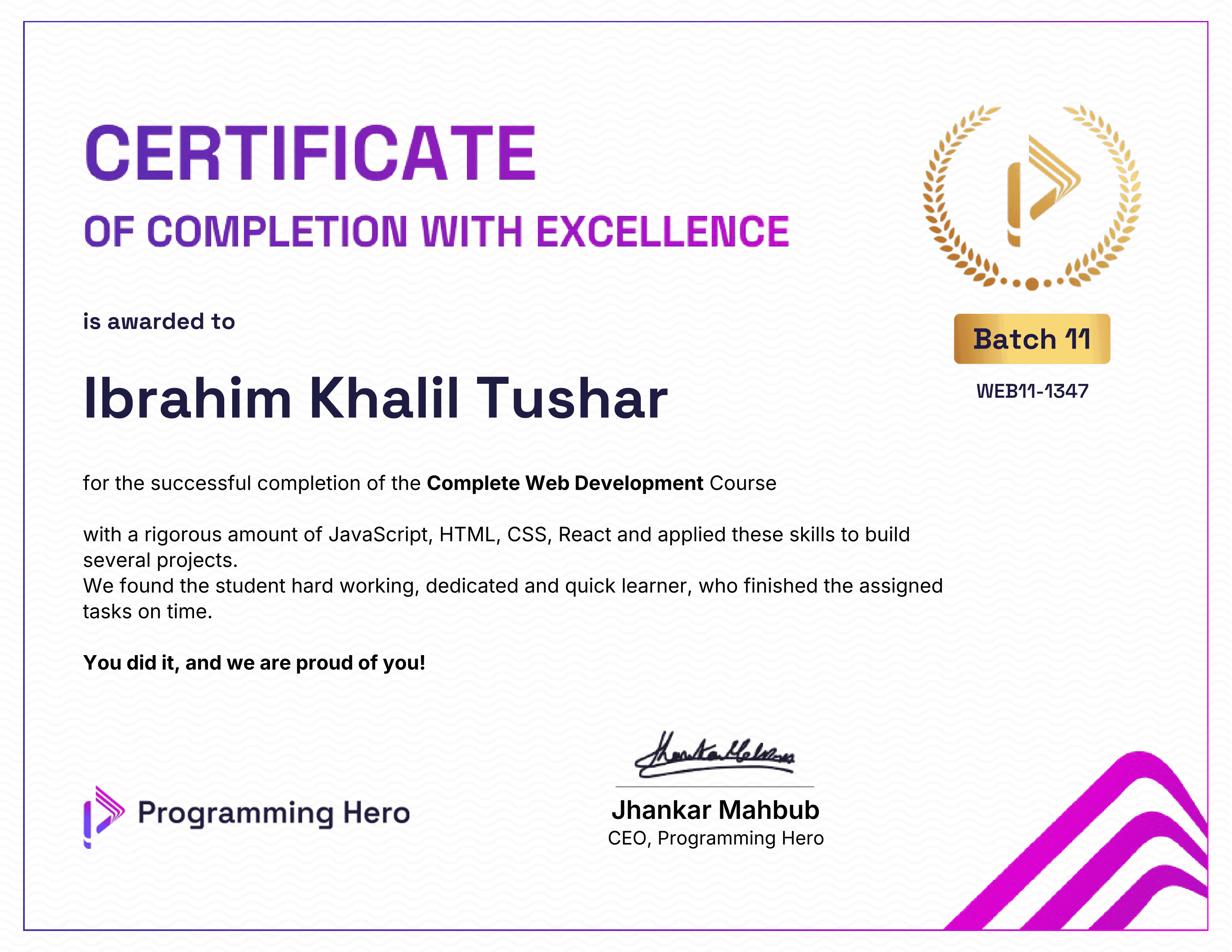 Complete Web Development Course with Jhankar Mahbub